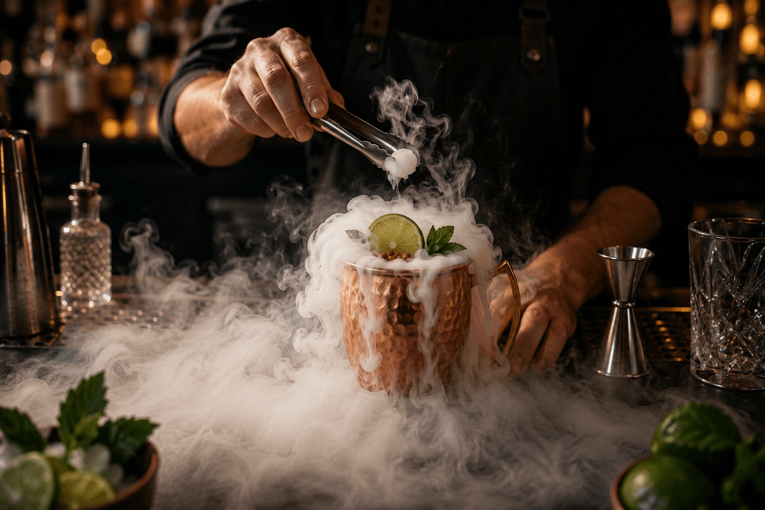 Cocktails fumants : le guide du barman pour utiliser la glace carbonique en toute sécurité